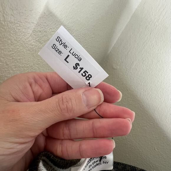 Sharon London Lucia Swing Dress Large Brown Knitted Mini Abstract Artsy Boho Geo - Picture 7 of 7